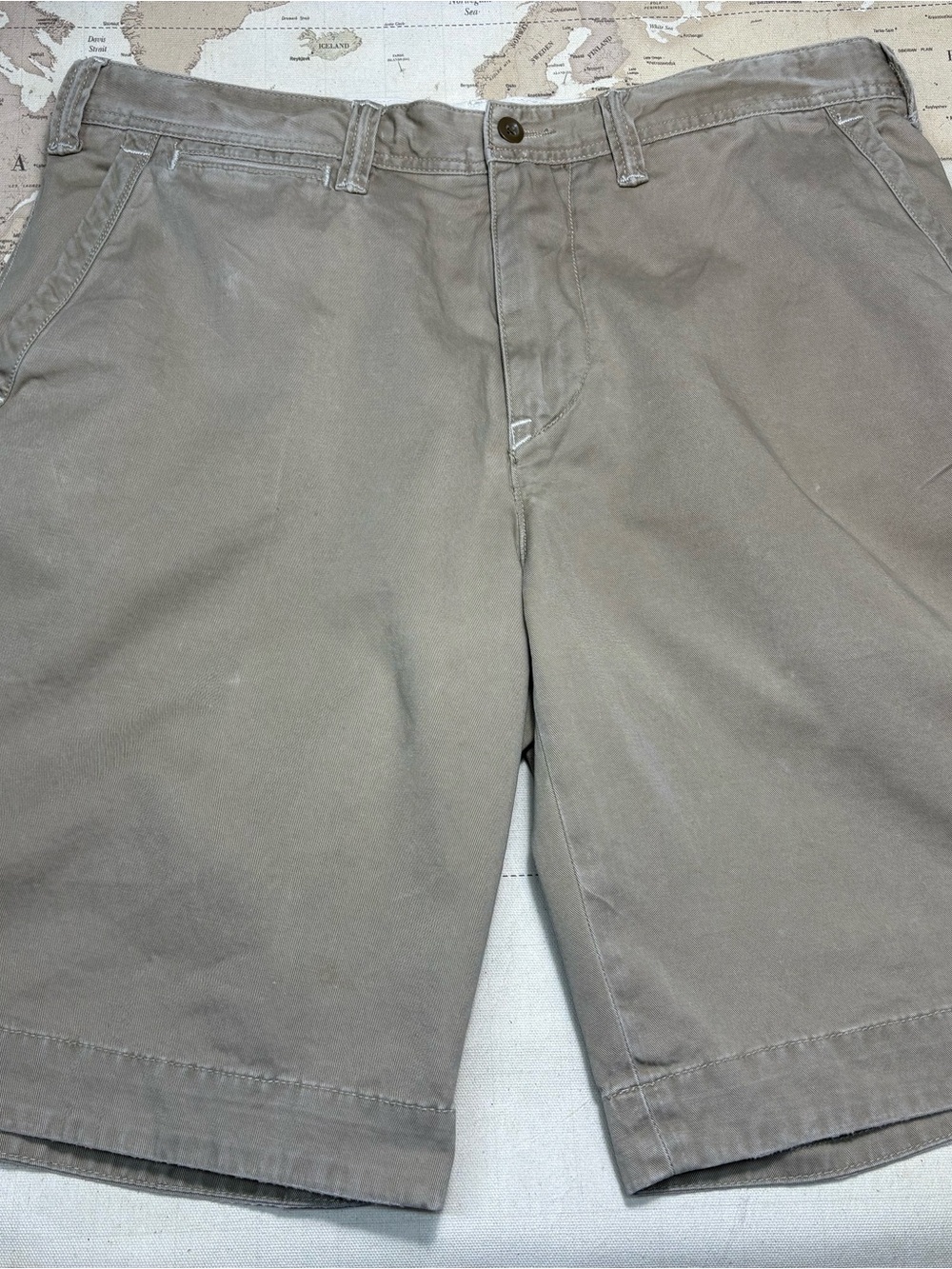 Polo Ralph Lauren•Chino Style•Shorts•Khaki•Flat Front•5 Pocket•Sz 34•Drawstring - Picture 6 of 16